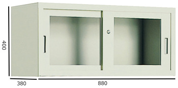 コクヨ-S型保管庫-保管庫浅型-ガラス引き違い戸タイプ-W880H400-上置き-S-U315GF1 | ブング・ステーション