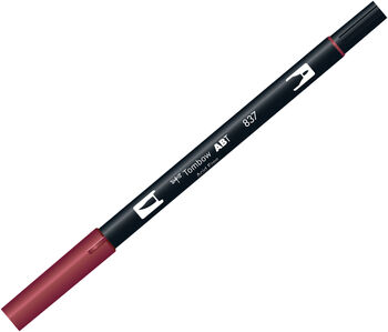 トンボ鉛筆-水性マーカー-ＡＢ－Ｔ＜Wine-Red-ワインレッド-＞-デュアルブラッシュペン-AB-T837 | ブング・ステーション