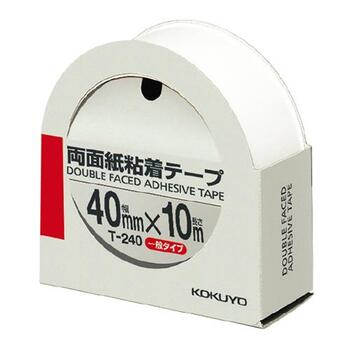 コクヨ-両面紙粘着テープ-40mm×10m-カッター付き-T-240 | ブング・ステーション