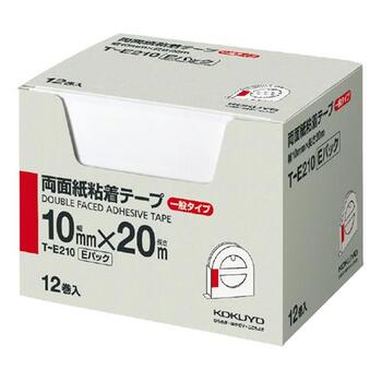 コクヨ-両面紙粘着テープ-お徳用Eパック-10mm×20m-12巻入り-T-E210 | ブング・ステーション