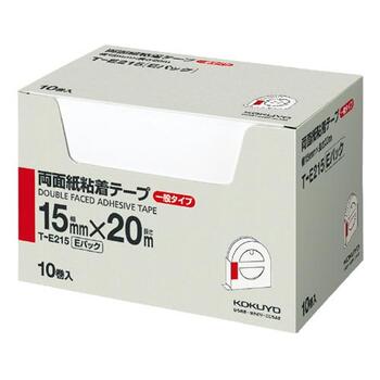 コクヨ-両面紙粘着テープ-お徳用Eパック-15mm×20m-10巻入り-T-E215 | 1 | ブング・ステーション
