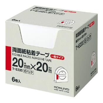 コクヨ-両面紙粘着テープ-お徳用Eパック-20mm×20m-6巻入り-T-E220 | ブング・ステーション