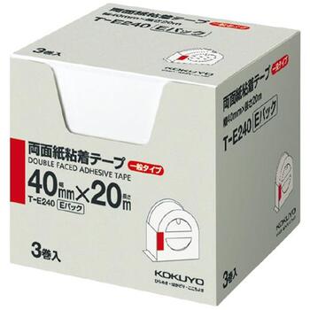 コクヨ-両面紙粘着テープ-お徳用Eパック-40mm×20m-3巻入り-T-E240 | ブング・ステーション