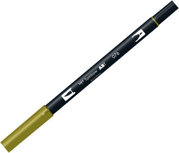 トンボ鉛筆-水性マーカー-ＡＢ－Ｔ＜Green-Ochre-グリーンオーカー-＞-デュアルブラッシュペン-AB-T076 | 1 | ブング・ステーション