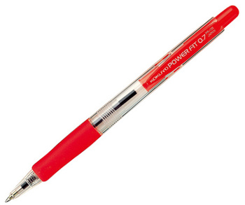 コクヨ-再生樹脂ボールペン＜パワーフィット＞細字0-7mm-PR-100R-赤 | 1 | ブング・ステーション