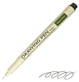 コクヨ-ドローイングペン-Drawing-Pen--0-5mm-水性顔料-KE-SP7-HG-ハンターグリーン | ブング・ステーション